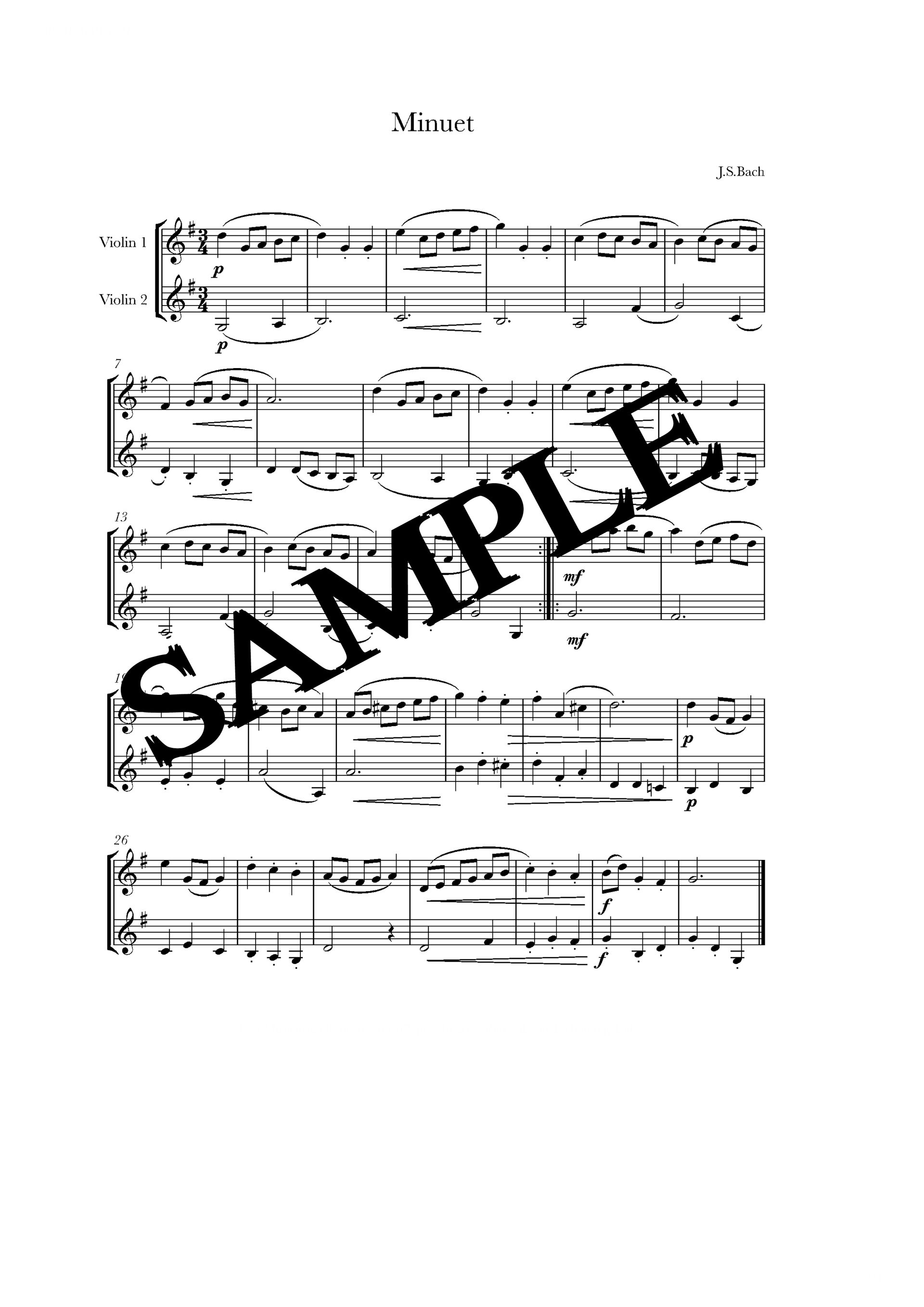 bach minuet sample